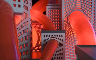 Sci-fi představa města Metropolis